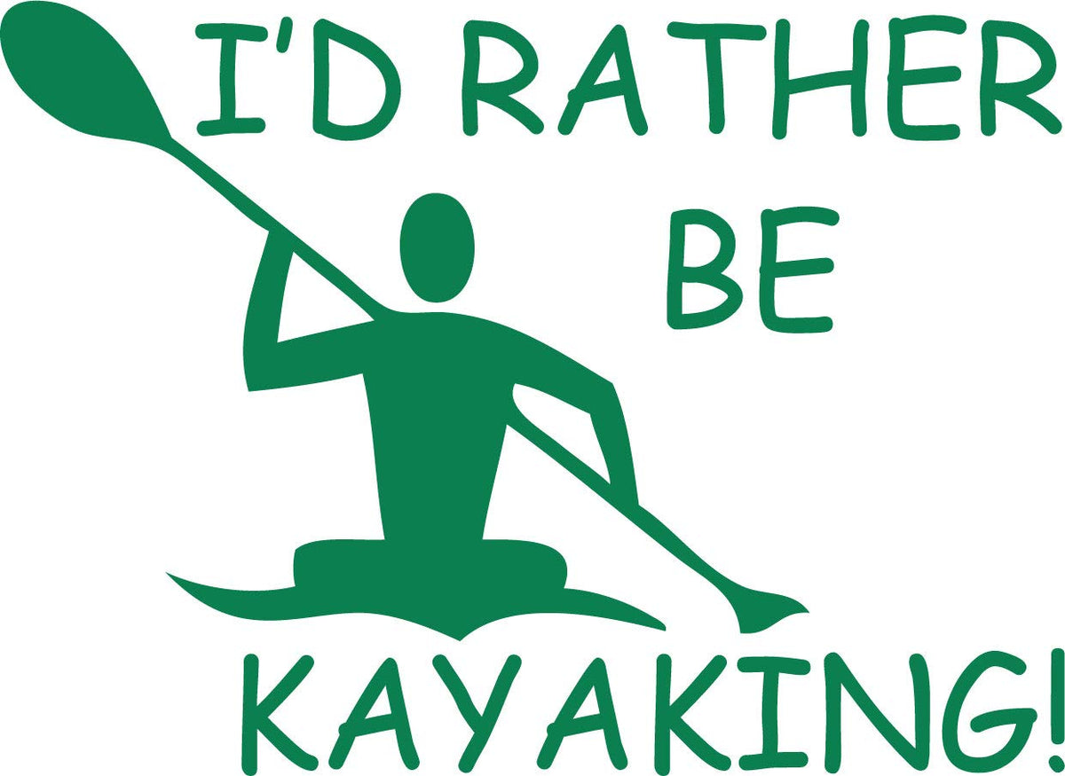 Decaltor Rather Be Kayaking Vinyl Decal, 5 in, Car Window Sticker