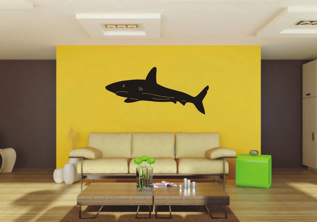 Picniva Shark Sty4 Vinyl Wall Decal, Approx 47.89 x 22 in, Removable