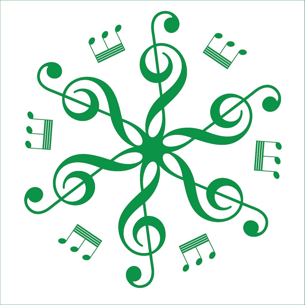 Picniva Six Treble Clefs Rosette Wall Decal for Musicians