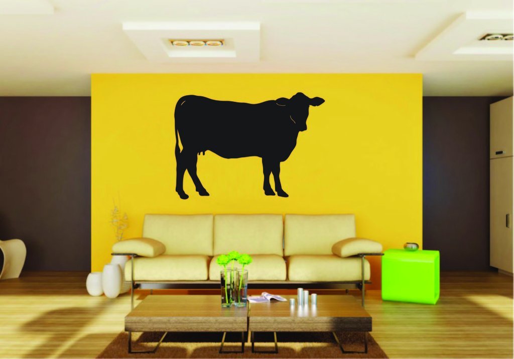 Picniva Cow Sty24 Vinyl Wall Decal, Approx 22 x 15.48 in, Removable