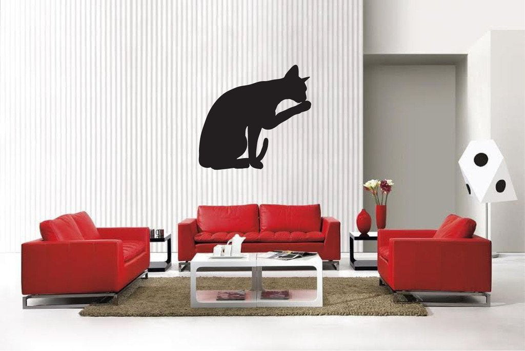Picniva Matte Black Siamese Cat Style 8 Vinyl Wall Decal Pet Decor