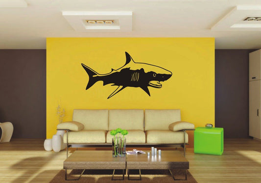 Picniva Shark Sty2 Vinyl Wall Decal, Approx 42.36 x 22 in, Removable