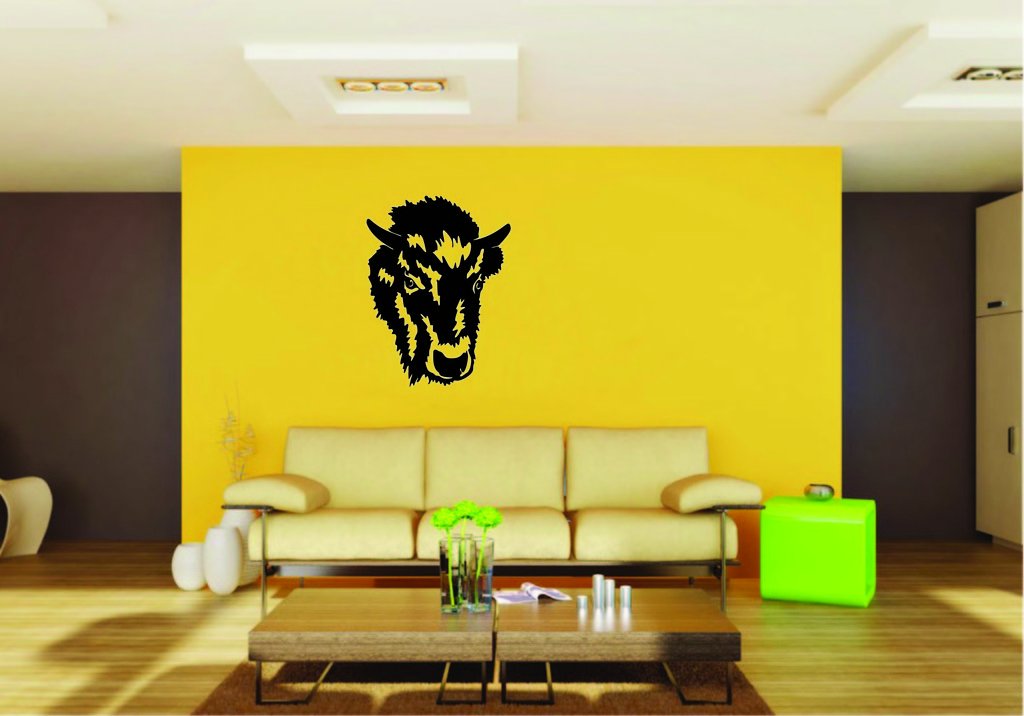 Picniva Buffalo Sty1 Vinyl Wall Decal, Approx 22 x 29.11 in, Removable