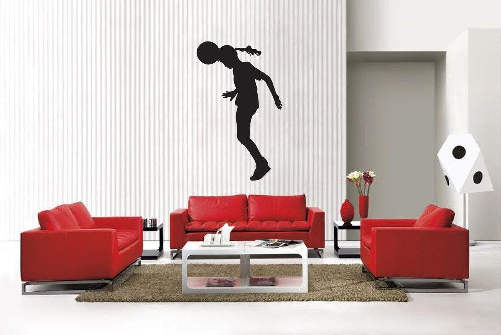 Picniva Matte Black Soccer Girl Style 41a Vinyl Wall Decal Sports Decor