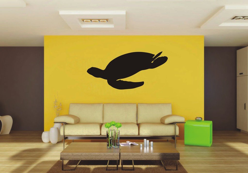 Picniva Green Sea Turtle Sty5 Vinyl Wall Decal, Approx 22 x 10.38 in