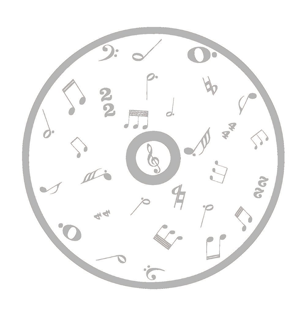Picniva Outline CD Music Symbols Wall Decal for Musicians