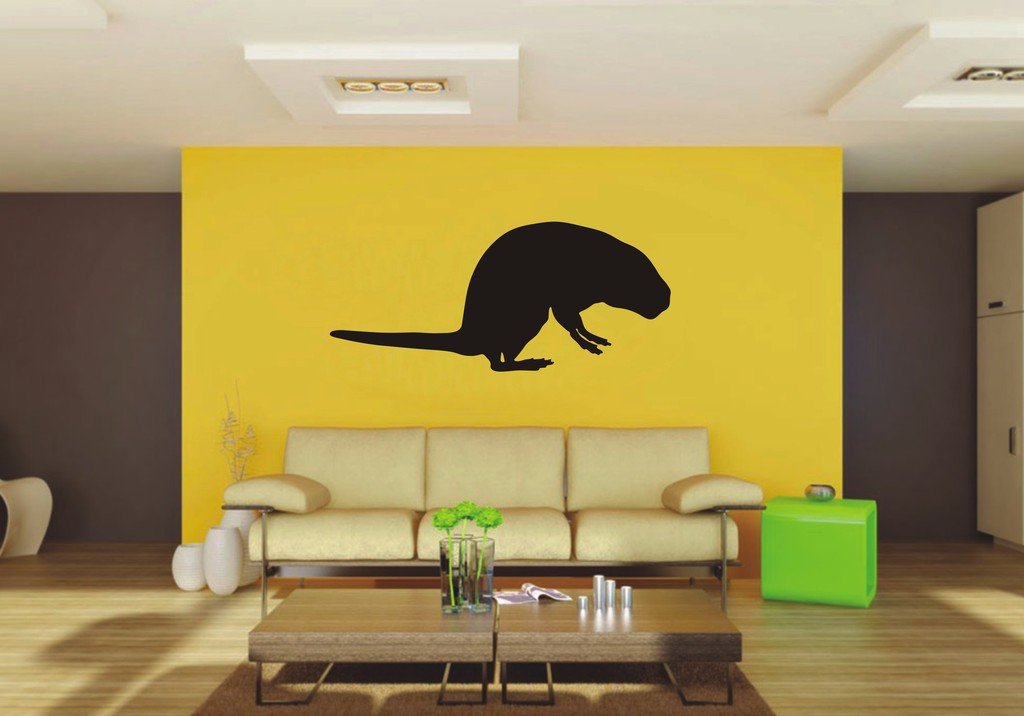 Picniva Beaver Sty7 Vinyl Wall Decal, Approx 22 x 9.68 in, Removable
