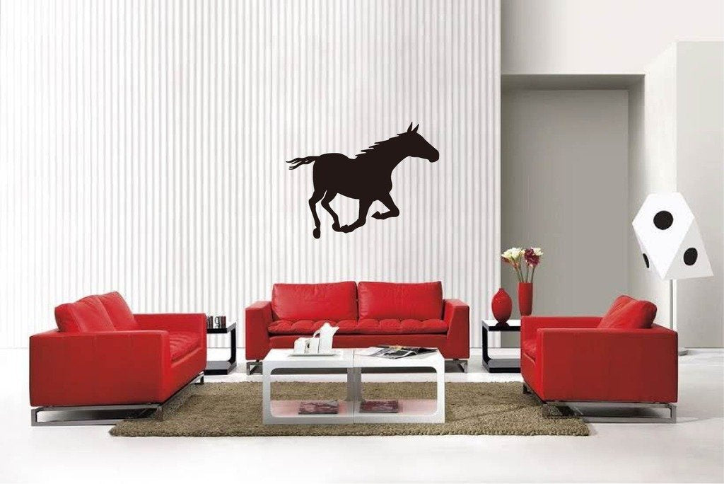 Picniva Matte Black Horse Style 53a Vinyl Wall Decal Equestrian Ranch Decor