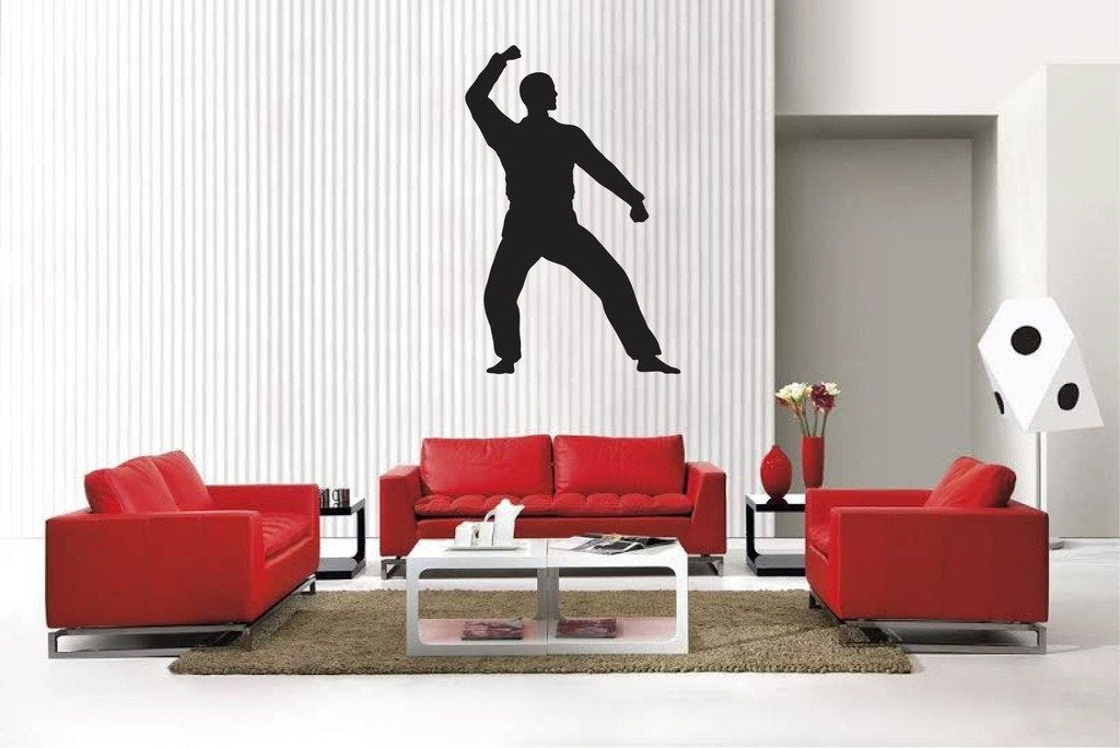 Picniva Matte Black Martial Arts Style 48 Vinyl Wall Decal Sports Decor
