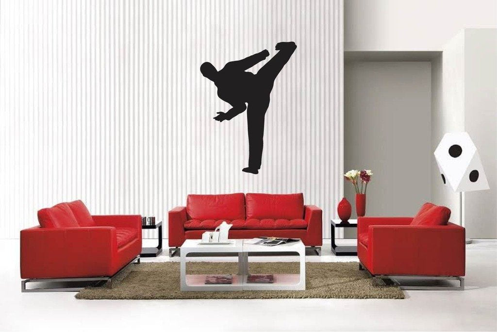 Picniva Matte Black Martial Arts Style 5 Vinyl Wall Decal Sports BG3838