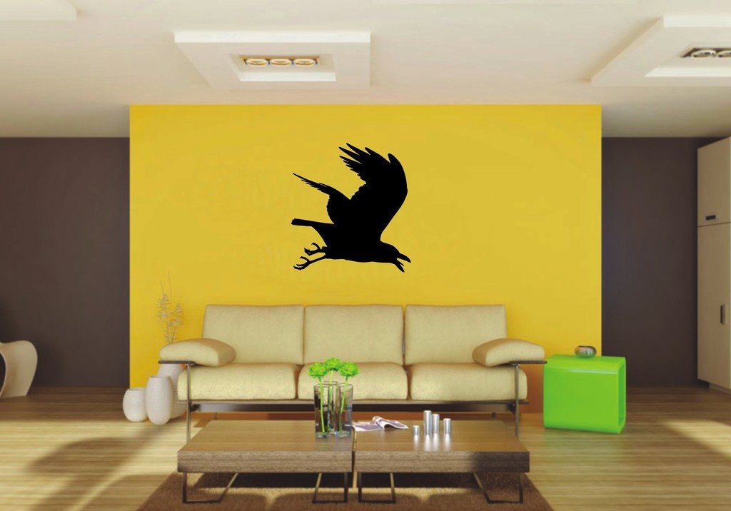 Picniva Crow Sty10a Vinyl Wall Decal, Approx 22 x 23.76 in, Home Decor