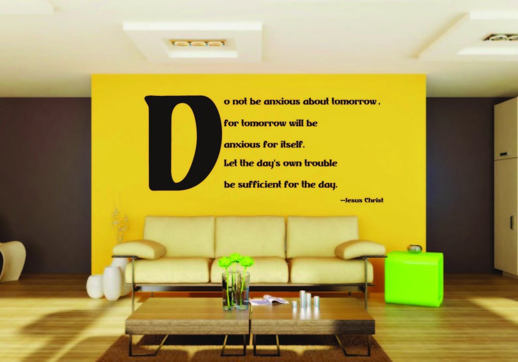 Picniva Jesus Christ Do Not Be Anxious About Tomorrow Scripture Wall Decal