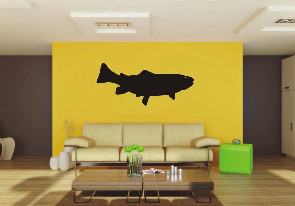 Picniva Brown Trout Vinyl Wall Decal, Approx 22 x 9.69 in, Removable