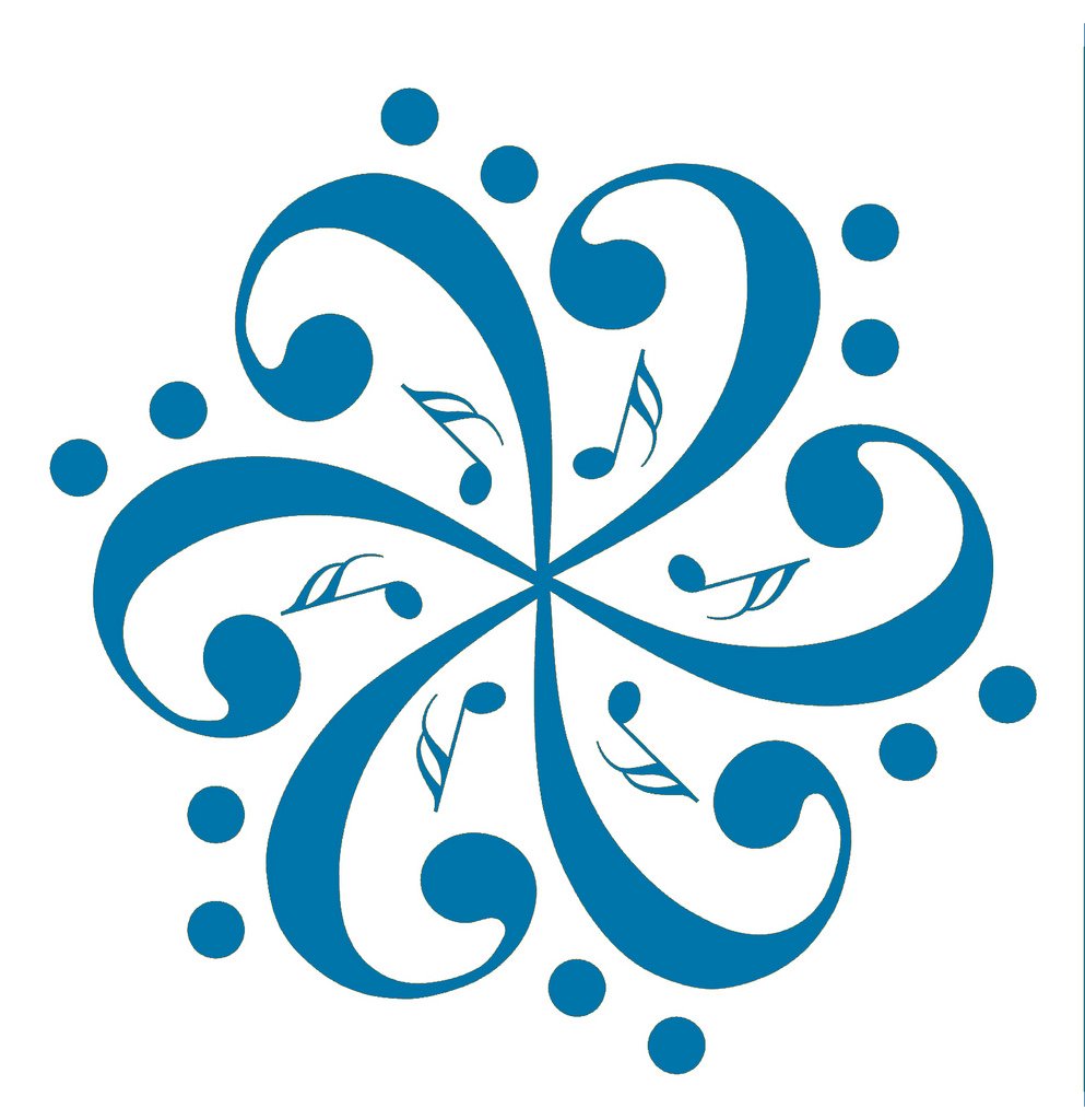 Picniva Six Bass Clefs Pinwheel Wall Decal for Musicians