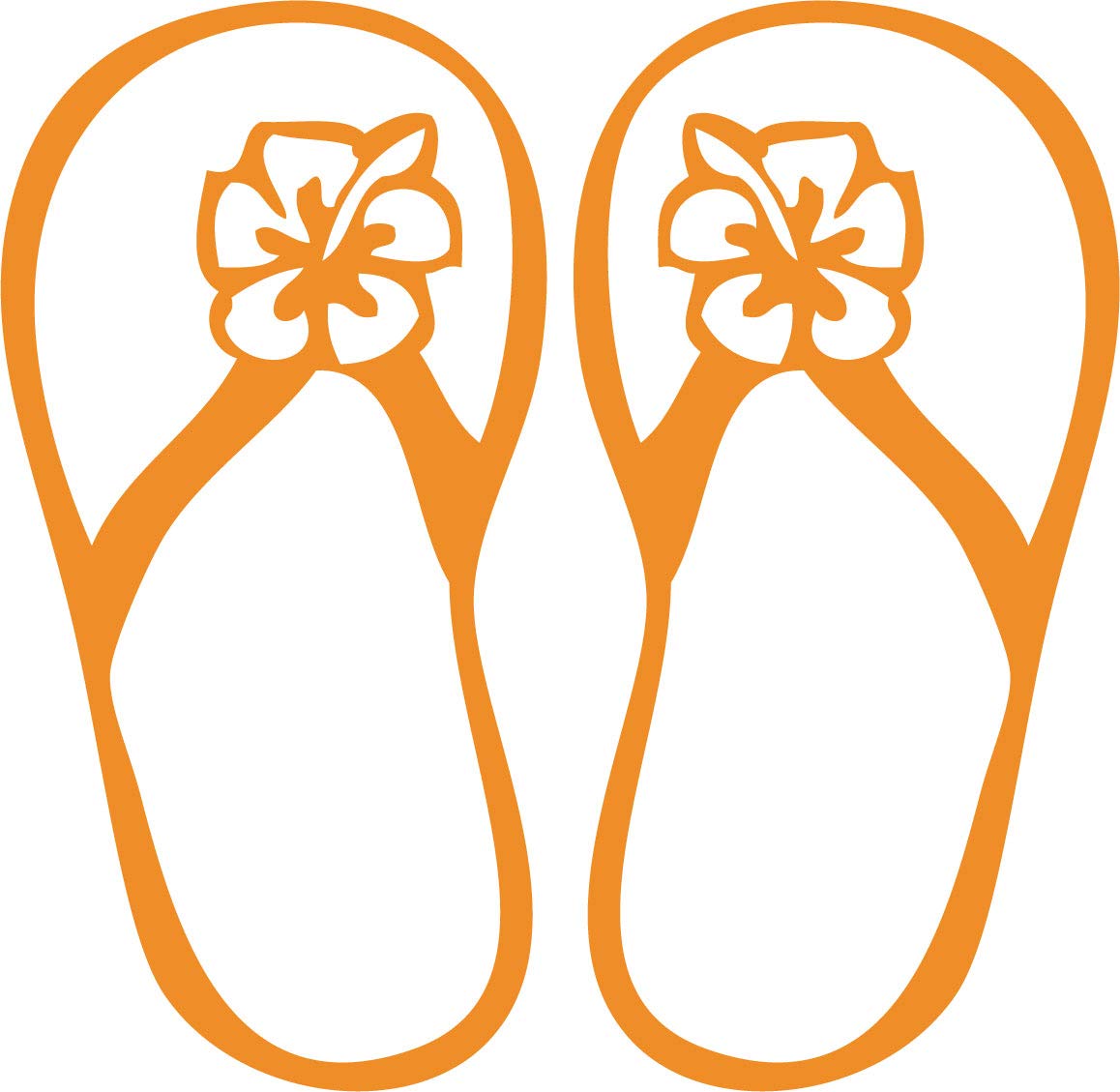 Decaltor Hibiscus Flip Flop Vinyl Decal for Car Window Laptop, 5 in