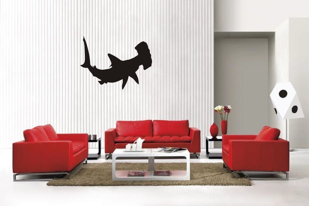 Picniva Hammerhead Style 3 Vinyl Wall Decal, Matte Black, 29.42 x 22 in