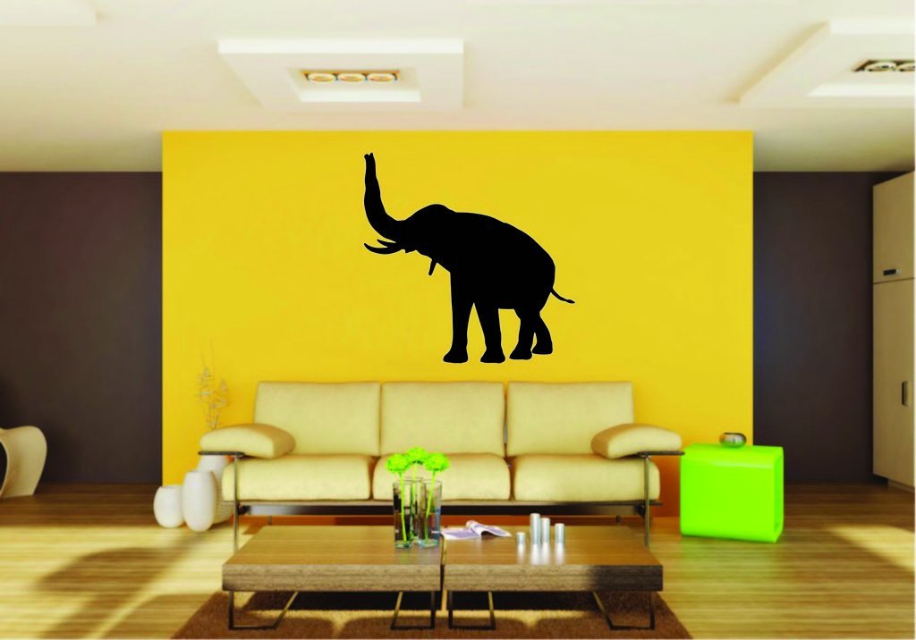 Picniva Elephant Sty8 Vinyl Wall Decal, Approx 22 in Square, Removable