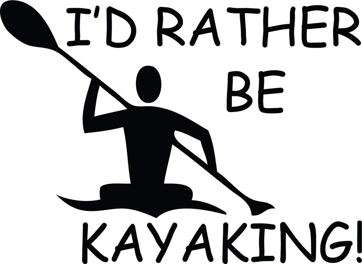 Decaltor Rather Be Kayaking Vinyl Decal, 5 in, Car Window Sticker