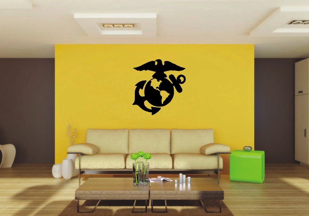 Picniva 22x23.05 Marine Style 1 Vinyl Wall Decal Military