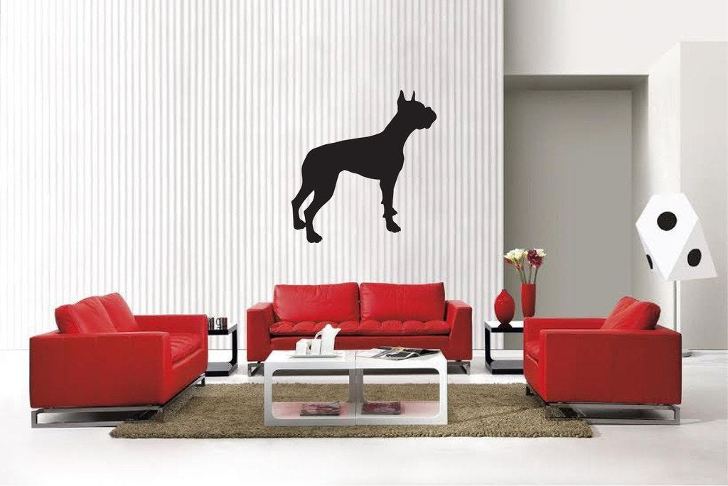 Picniva Matte Black Boxer Style 12 Vinyl Wall Decal Canine Decor