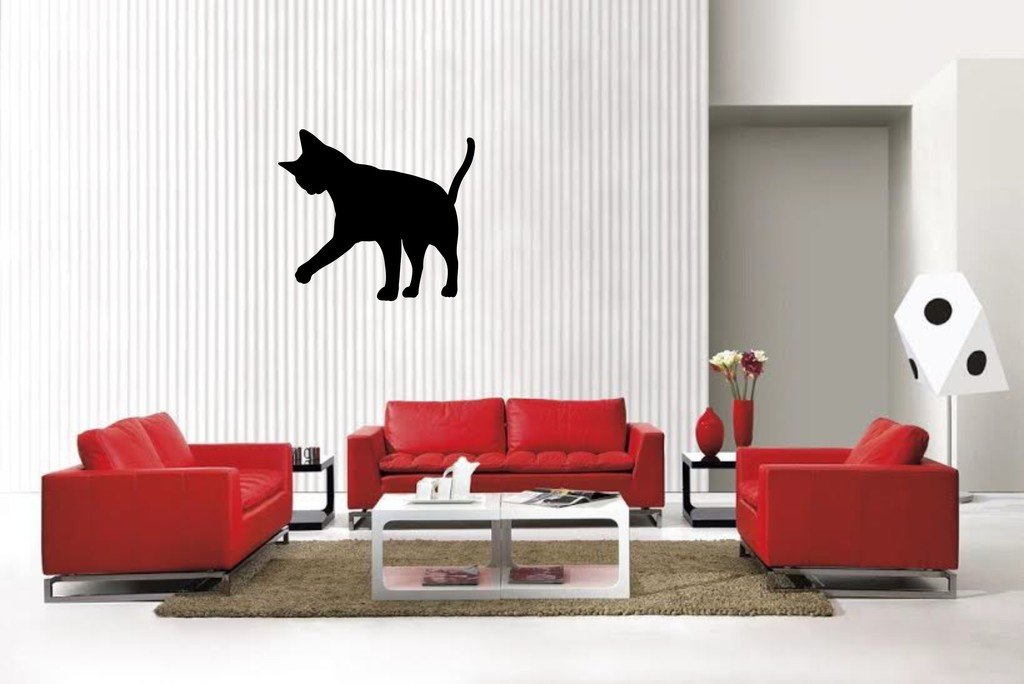 Picniva Abyssinian Style 4 Vinyl Wall Decal, Matte Black, 22 x 19.18 in