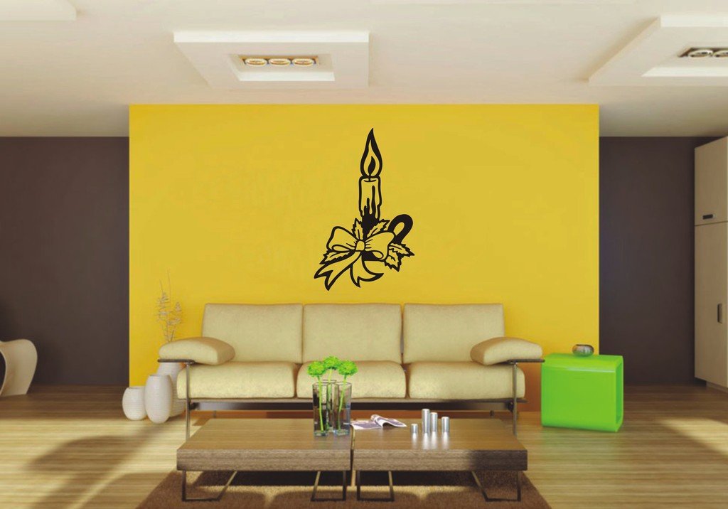 Picniva Candle Sty1 Vinyl Wall Decal, Approx 22 x 35.55 in, Removable