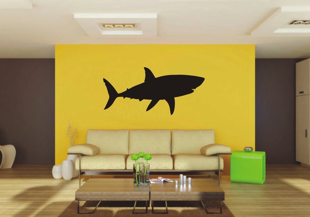 Picniva Shark Sty6 Vinyl Wall Decal, Approx 46.57 x 22 in, Removable