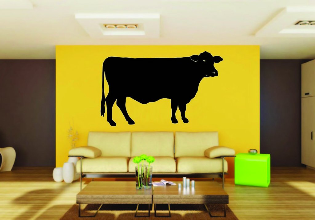 Picniva Cow Sty12 Vinyl Wall Decal, Approx 22 x 13.2 in, Removable