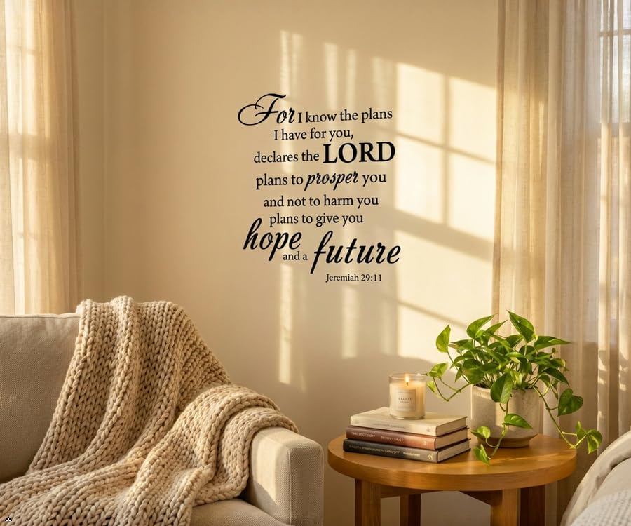 Decaltor Jeremiah 29:11 Bible Vinyl Wall Decal Christian Decor