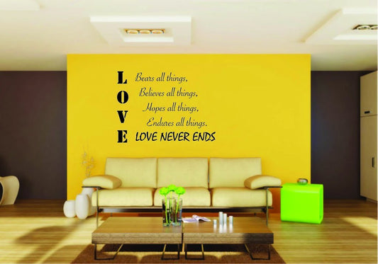 Picniva Love Bears All Things Quote Vinyl Wall Decal, Approx 22 x 16.21 in