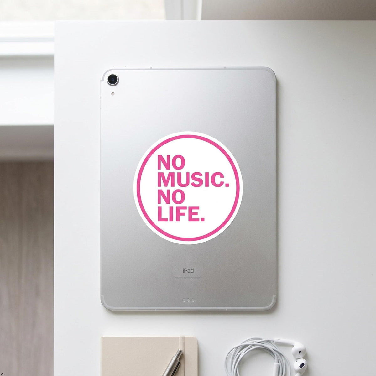 Decaltor Music Life Quote Vinyl Decal, 5 in, Car Window Sticker