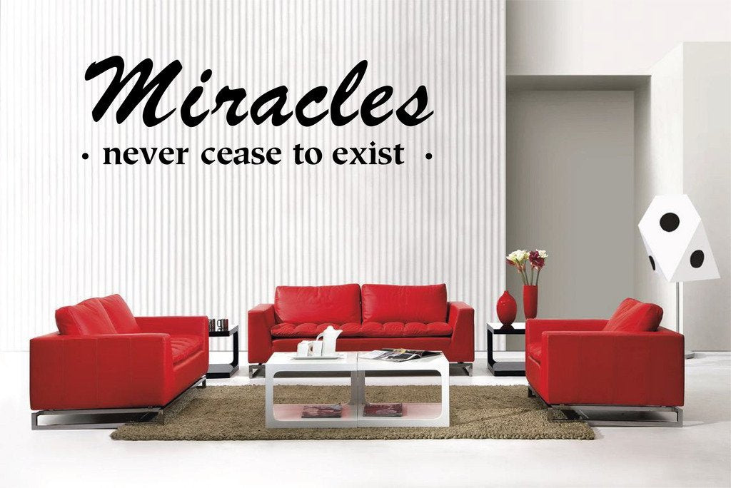 Picniva Miracles Never Cease Removable Vinyl Wall Decal, 23 x 8 in