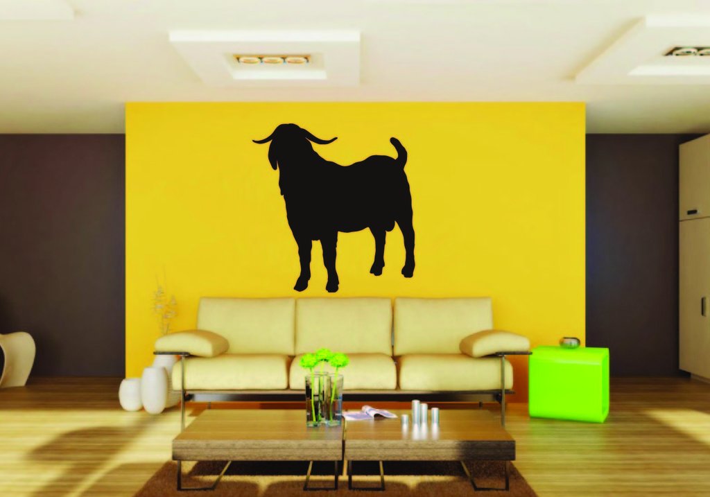 Picniva Boer Goat Sty1a Vinyl Wall Decal, Approx 22 x 24.2 in, Removable