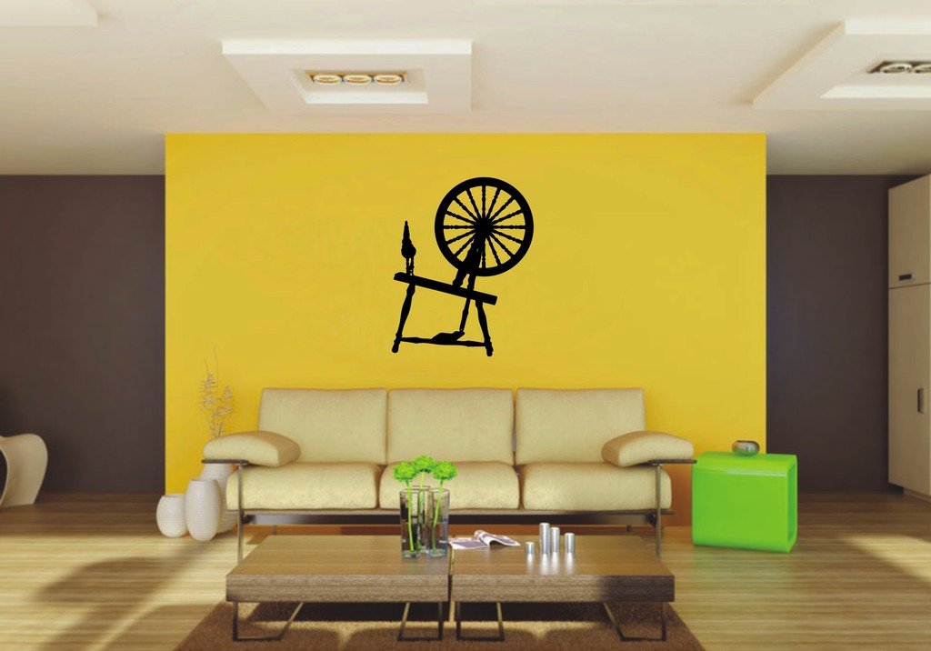 Picniva Spinning Wheel Vinyl Wall Decal, Approx 22 x 27.84 in, Home Decor