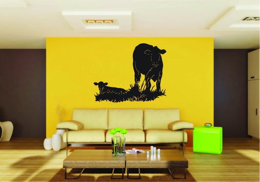 Picniva Cow Sty86 Vinyl Wall Decal, Approx 22 x 17.83 in, Removable