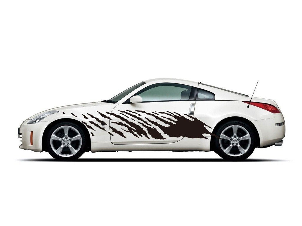 Picniva sty339 Racing Car Body Side Stripes Sticker Decal 2 Pcs