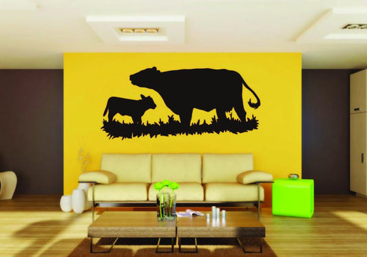 Picniva Cow Sty78 Vinyl Wall Decal, Approx 22 x 11 in, Removable