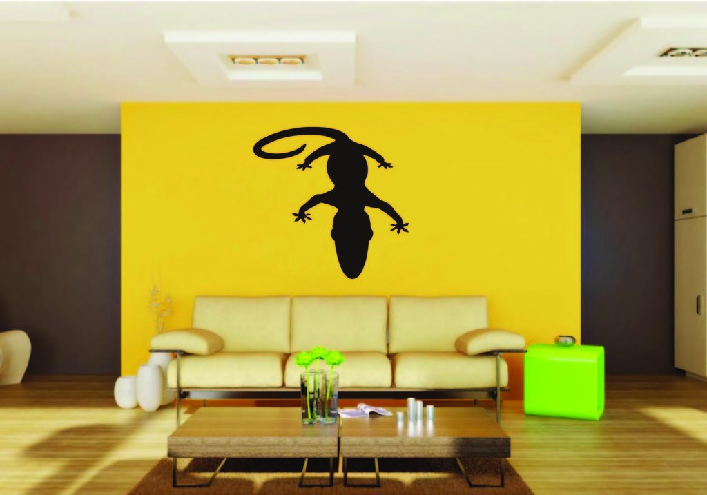 Picniva Gecko Sty9 Vinyl Wall Decal, Approx 22 in Square, Removable
