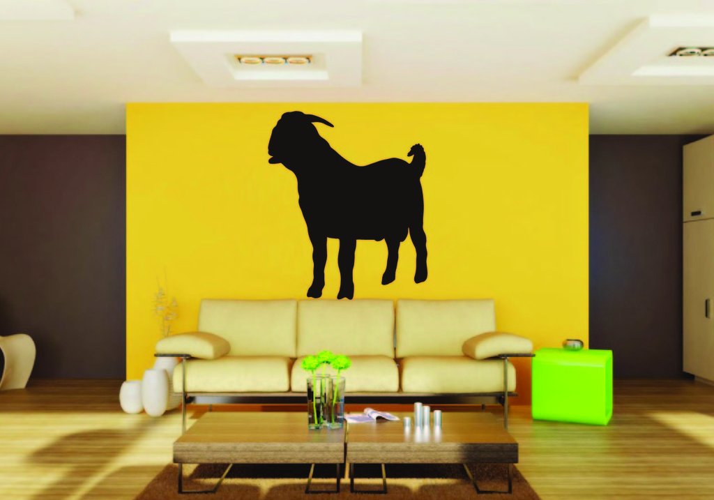 Picniva Boer Goat Sty5a Vinyl Wall Decal, Approx 22 x 26.4 in, Removable