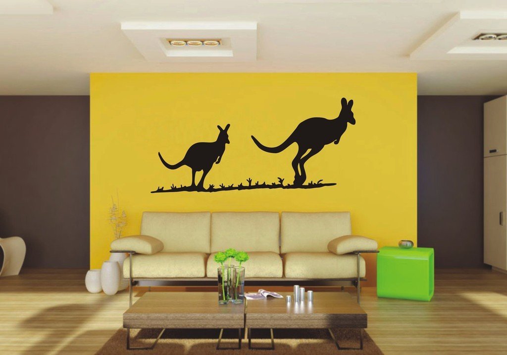 Picniva Kangaroo Sty1 Vinyl Wall Decal, Approx 22 x 10.23 in, Removable