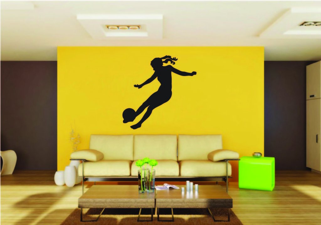 Picniva Soccer Girl Style 8a Removable Vinyl Wall Decal