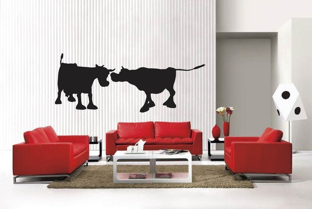 Picniva Matte Black Cattle Style 31a Vinyl Wall Decal Farm Ranch Decor Home