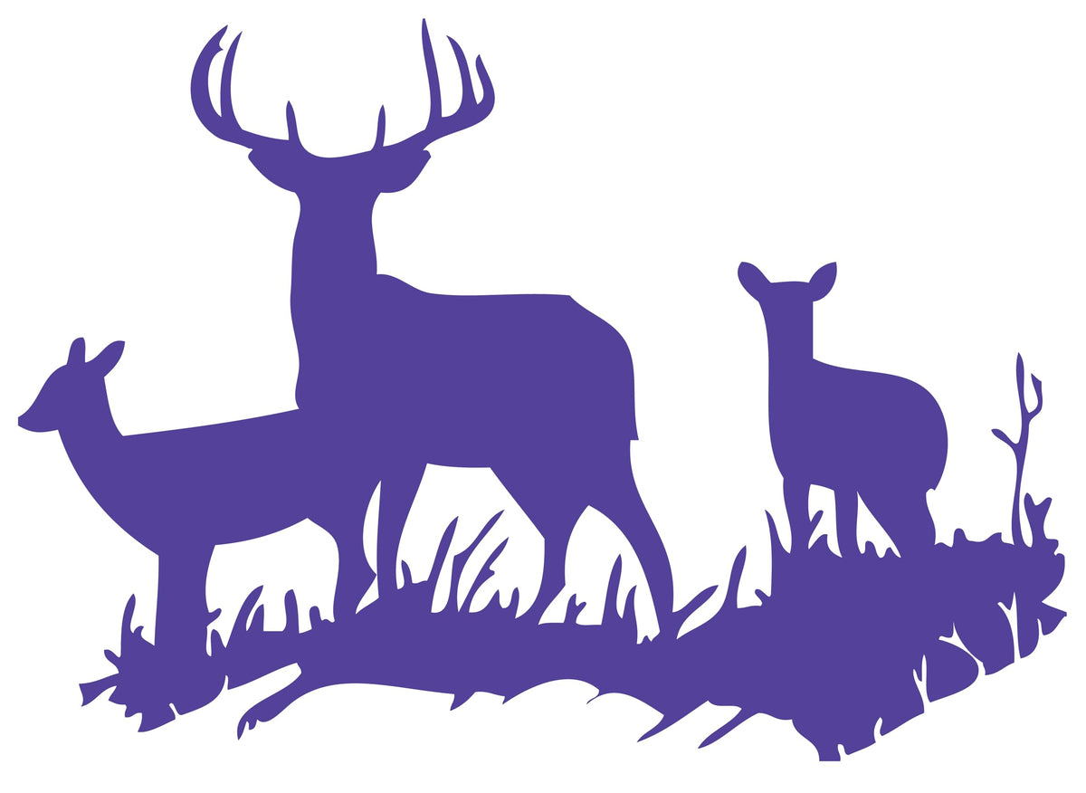 Picniva Buck Deer Doe Silhouette Wall Decal, Purple, 16 x 23 in