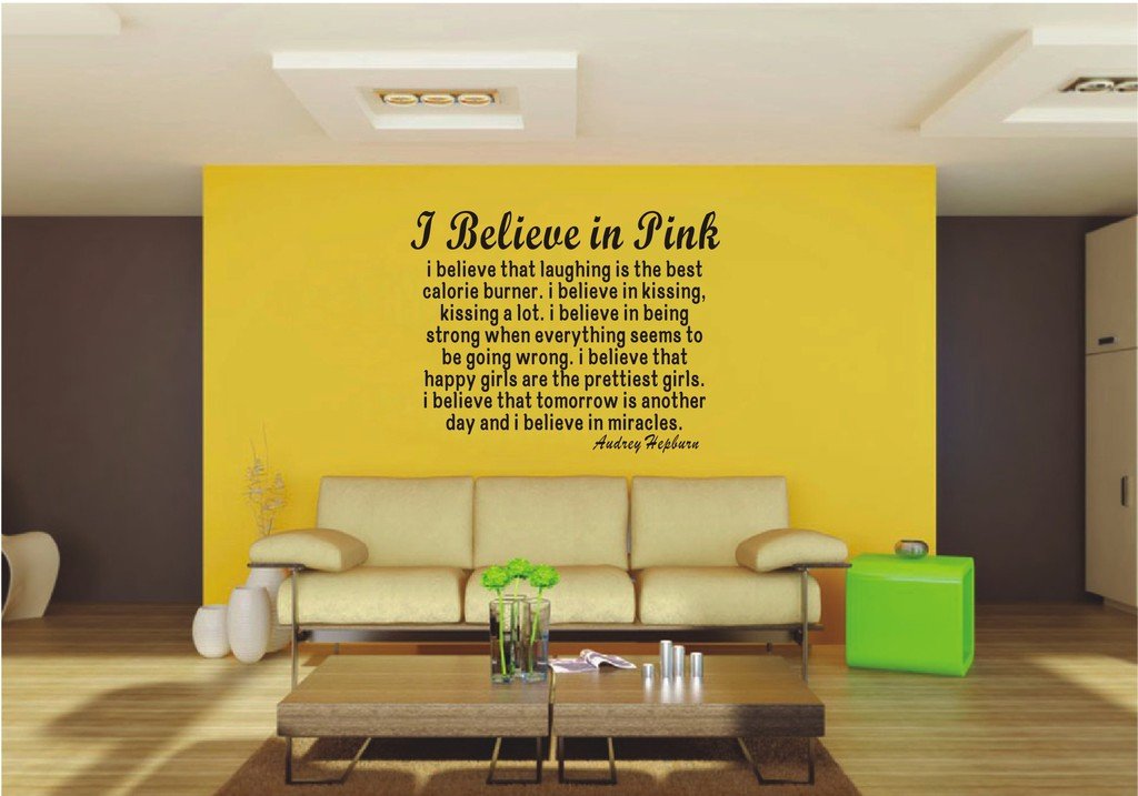 Picniva 22x16.89 I Believe in Pink Vinyl Wall Decal Family