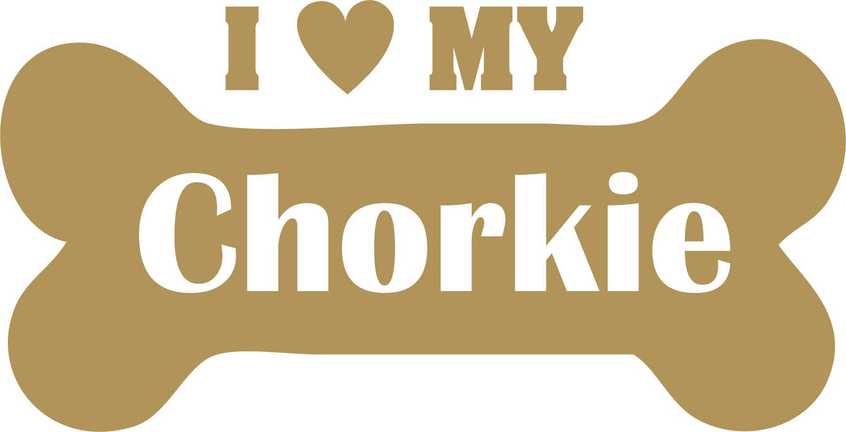 Decaltor I Love My Chorkie Vinyl Decal for Car Window Laptop, 5 in