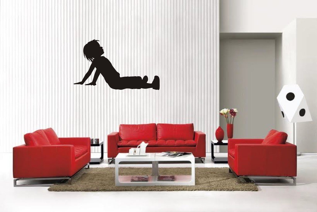 Picniva Boy Style 53 Vinyl Wall Decal, Matte Black, 22 x 12.9 in