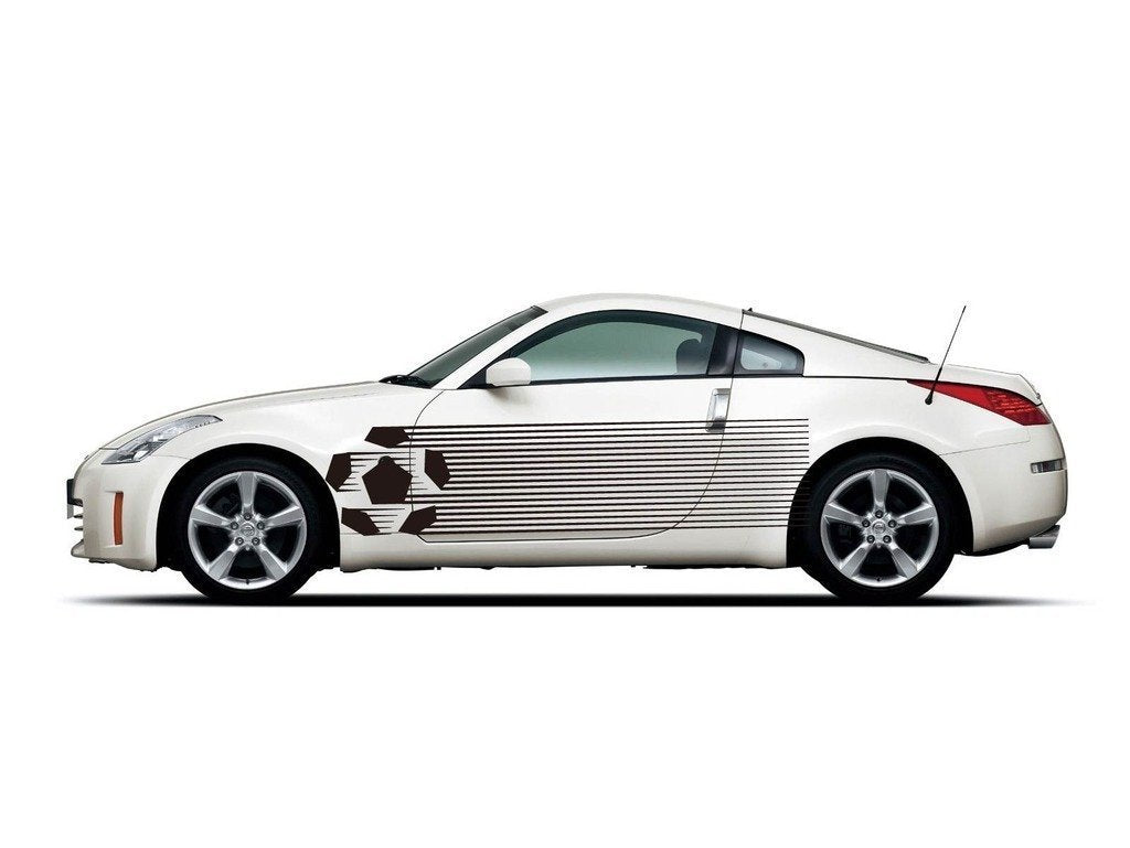 Picniva sty105 Racing Car Body Side Stripes Sticker Decal 2 Pcs