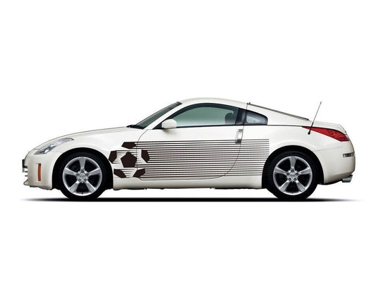 Picniva sty105 Racing Car Body Side Stripes Sticker Decal 2 Pcs