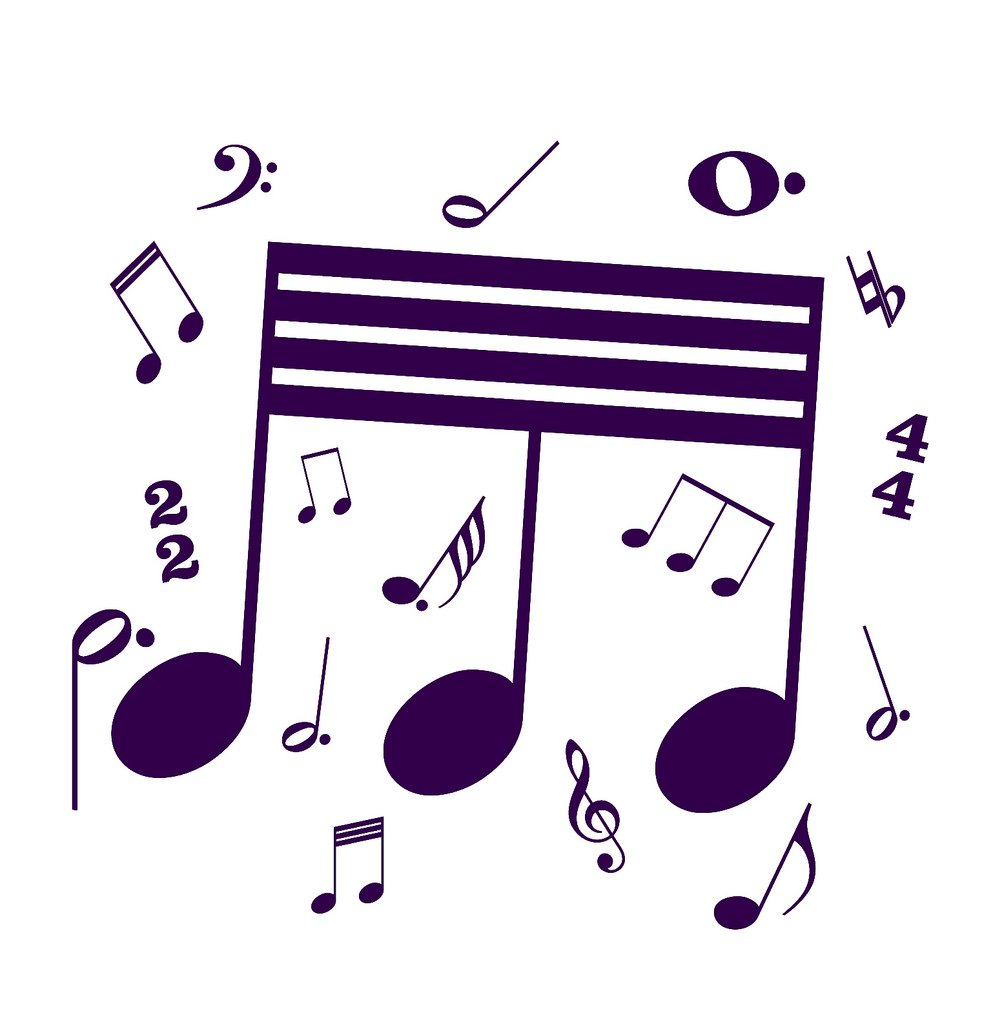 Picniva Beamed Sixty Fourth Notes Wall Decal for Musicians