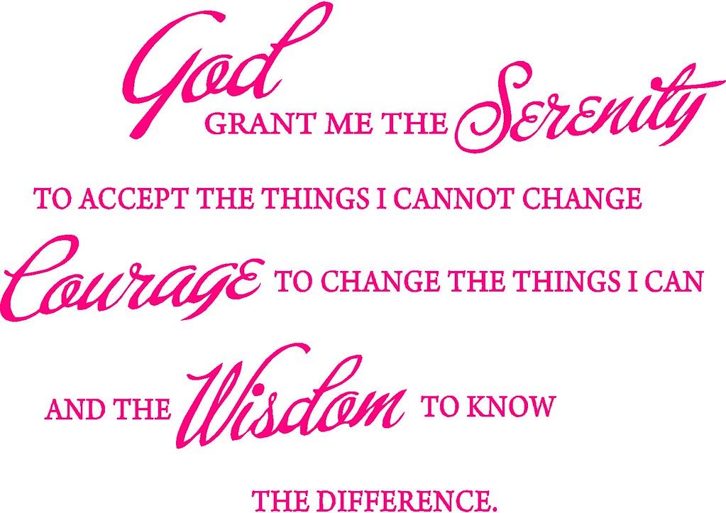 Picniva Serenity Prayer Vinyl Lettering Wall Decal, Pink, 15 x 22 inches